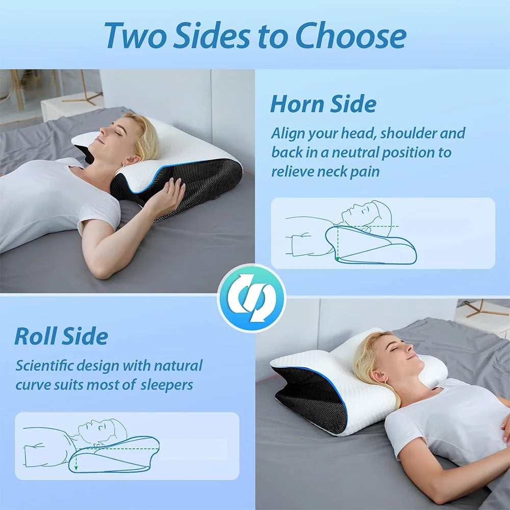Orthopedic Neck Pillow – Memory Foam Cervical Support for Recovery & Sleep