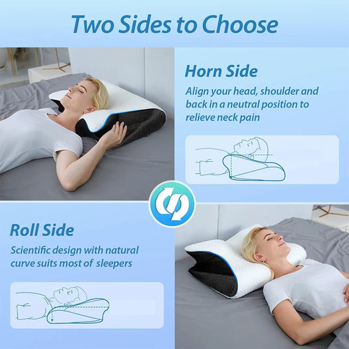 Orthopedic Neck Pillow – Memory Foam Cervical Support for Recovery & Sleep