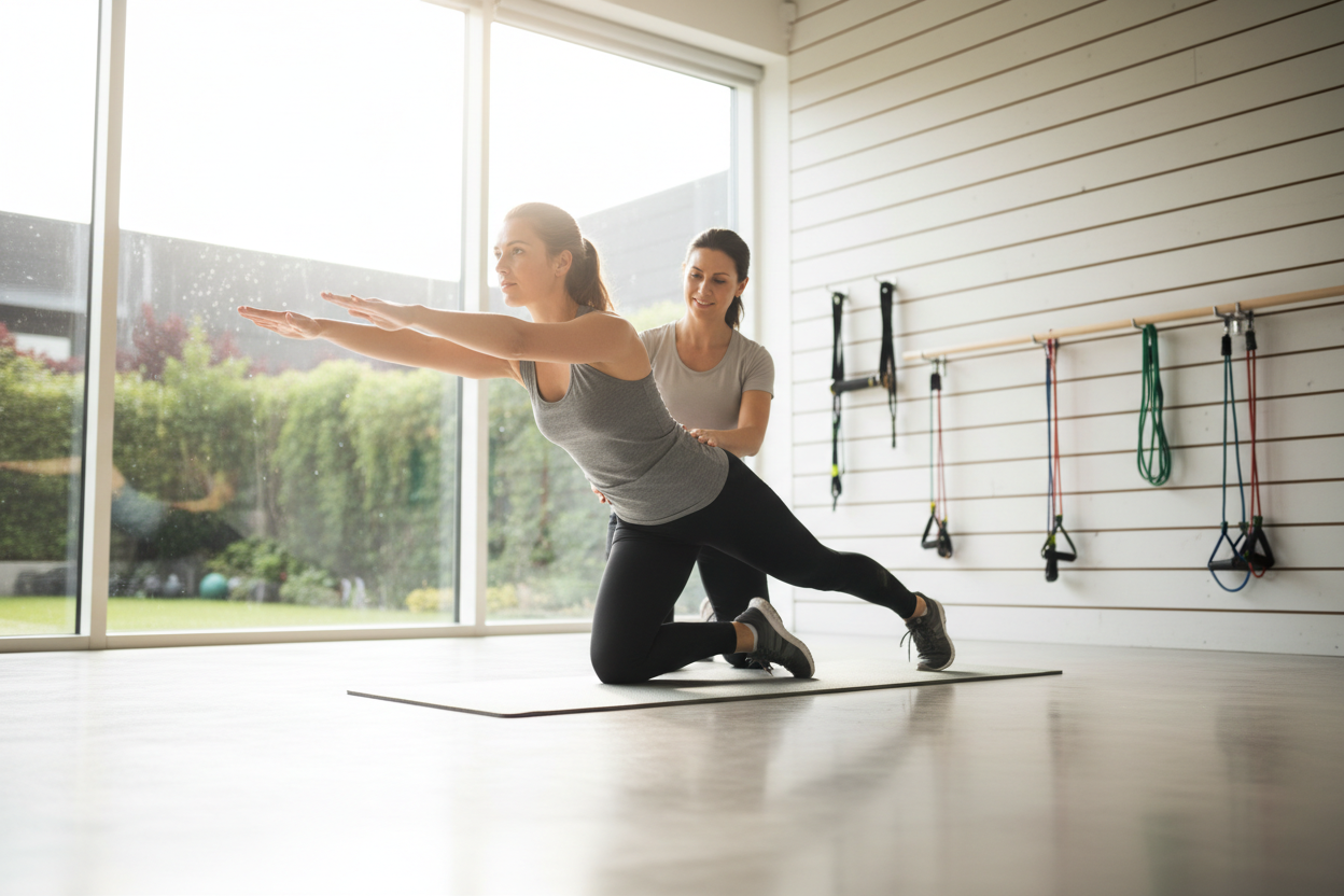 Woman doing recovery exercises